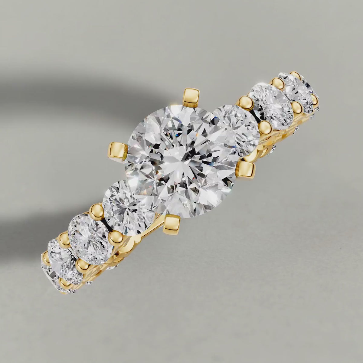 Rotating Graduated Diamond Band Engagement Ring (70856) in Yellow Gold