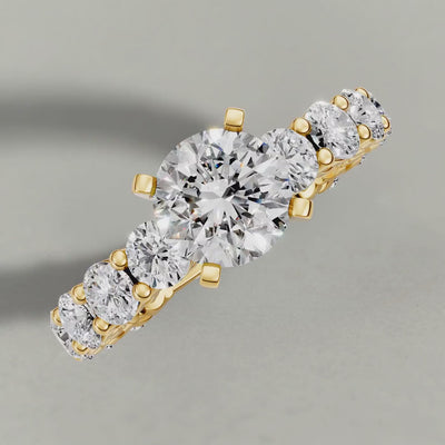 Rotating Graduated Diamond Band Engagement Ring (70856) in Yellow Gold