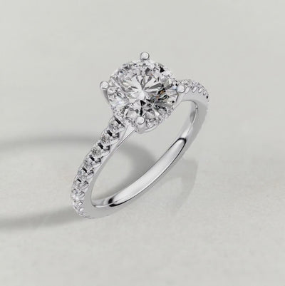 Rotating Diamond Gallery Pavé Engagement Ring (71100) in Platinum