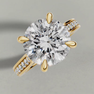 Rotating Recessed Diamond Shoulder Solitaire Engagement Ring (70882) in Yellow Gold