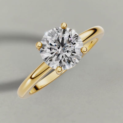Rotating Raised Basket Solitaire Engagement Ring (71412) in Yellow Gold