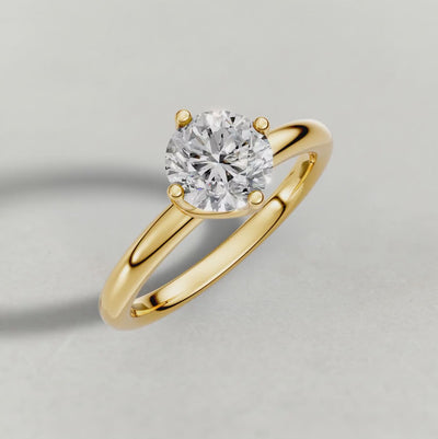 Rotating Compass-Set Solitaire Engagement Ring (70690) in Yellow Gold