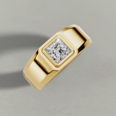 Rotating Flush-Set Wide Band Engagement Ring (71536) in Yellow Gold