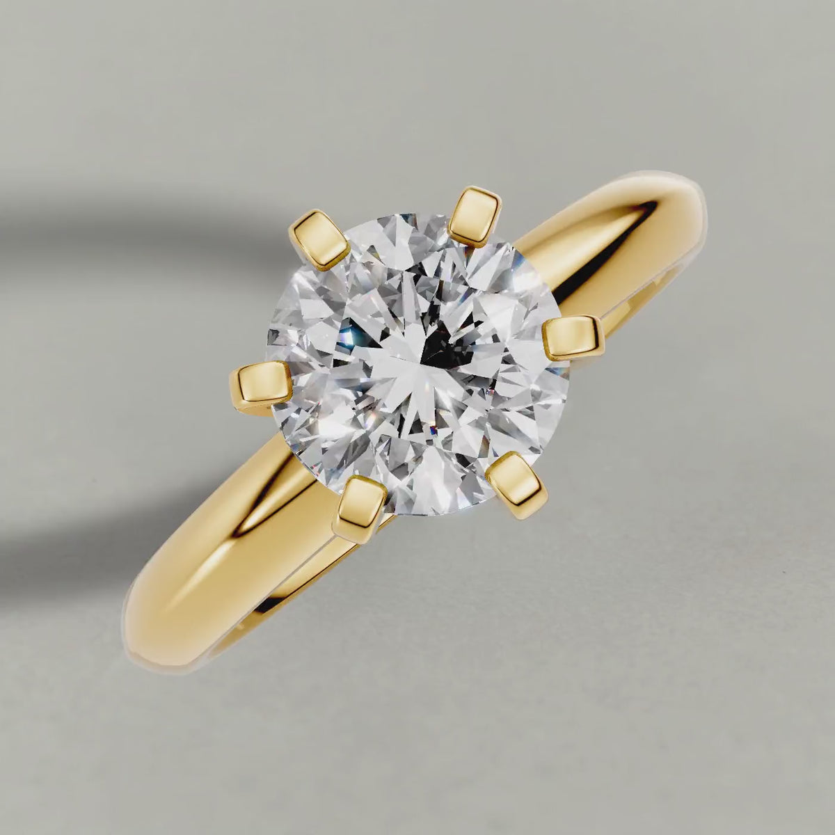 Rotating Knife-Edge Band Engagement Ring (7502) in Yellow Gold