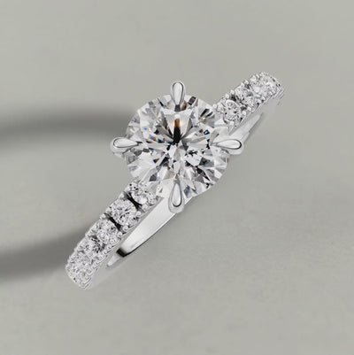 Rotating Single-Row Diamond Band Engagement Ring (72339) in White Gold