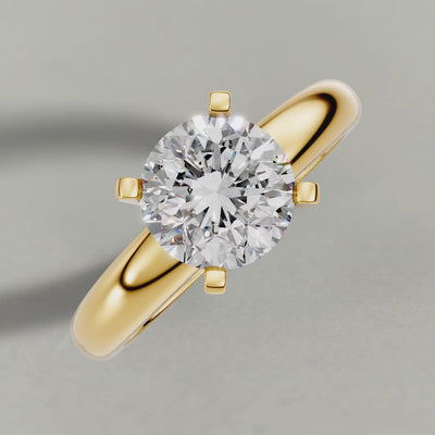 Rotating Wide Tapered Solitaire Engagement Ring (3808) in Yellow Gold